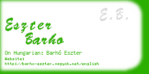 eszter barho business card